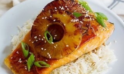 Teriyaki Pineapple Glazed Salmon