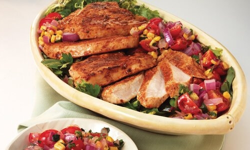 Chipotle Turkey Cutlets With Sweet Onion & Charred Corn Salsa