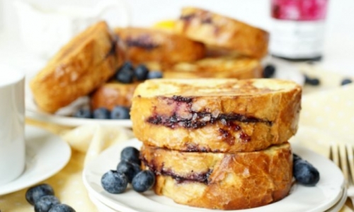 Lemon Blueberry Cream Filled French Toast 